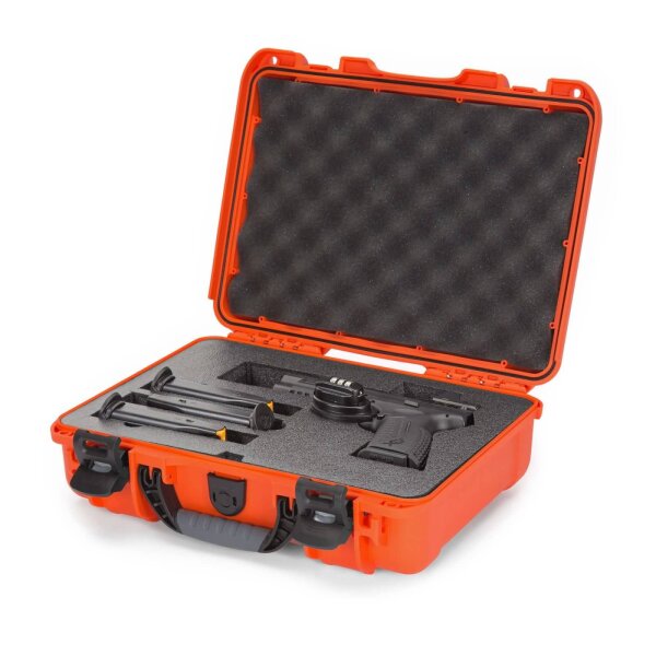 NANUK® Pistolen-Koffer 910 in Orange mit Schaumstoff-Einsatz für 1 Pistole