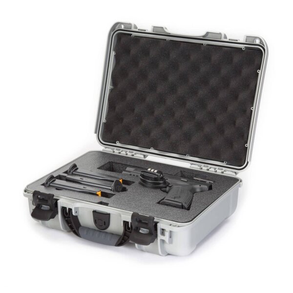 NANUK® Pistolen-Koffer 910 in Silber mit Schaumstoff-Einsatz für 1 Pistole