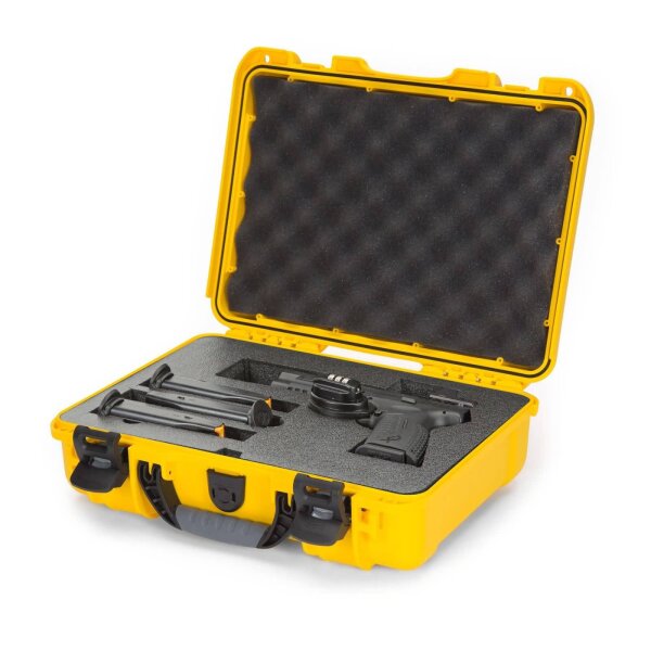 NANUK® Pistolen-Koffer 910 in Gelb mit Schaumstoff-Einsatz für 1 Pistole