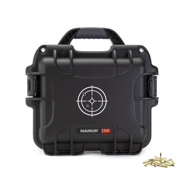 NANUK® Munitionskoffer 905 Schwarz mit weißem Target Logo